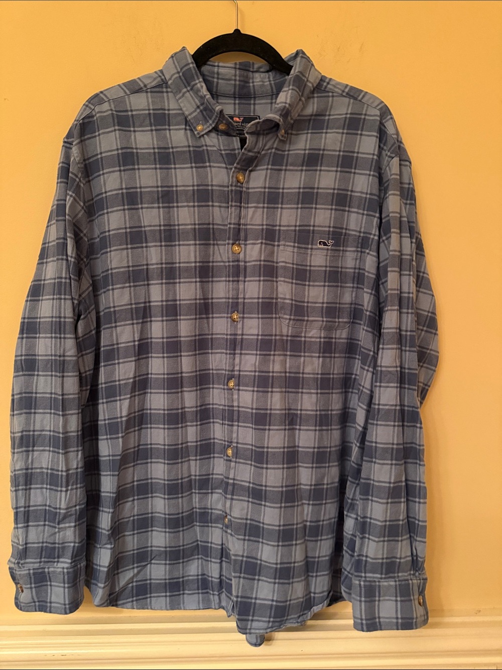 Vineyard Vines‎ Blue Plaid Cotton Button-Down Shirt - Men's